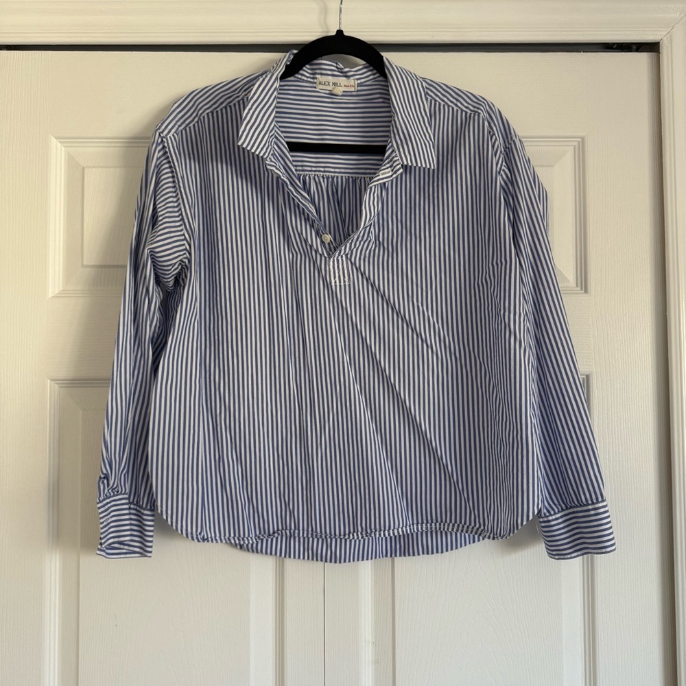 Alex Mill Blue & White Poplin Button-Down